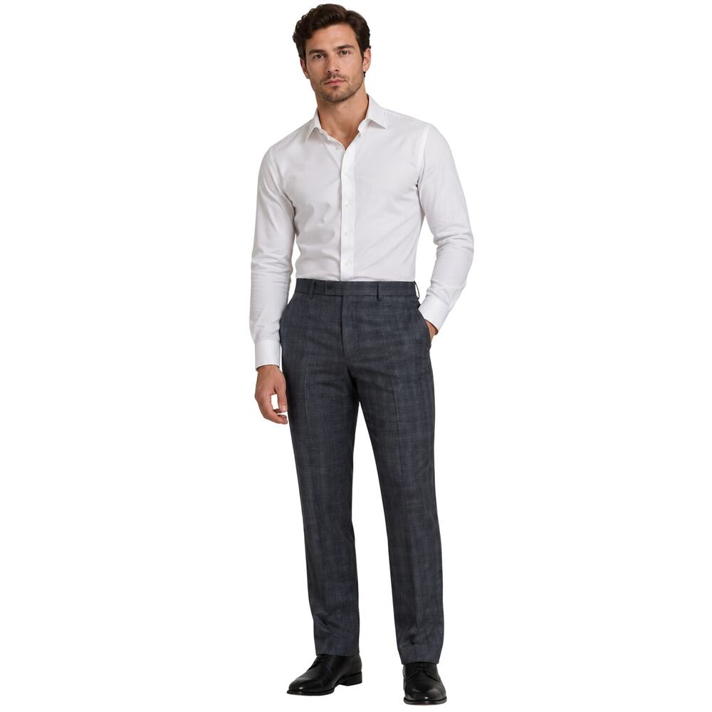 NWT kenneth Cole plaid dress pants sz 34 x 34 flat front business slacks career